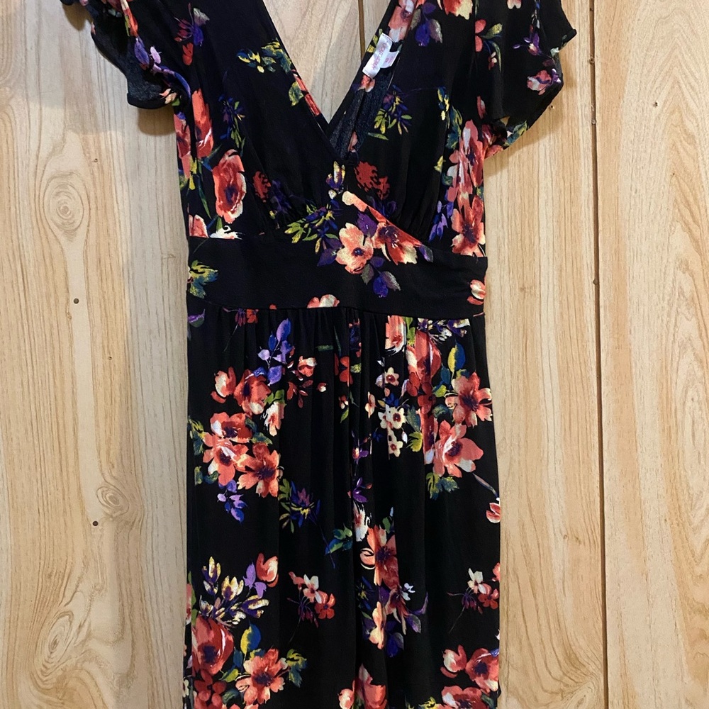Xhilaration Black Floral Maxi Dress